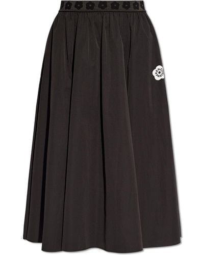 KENZO Skirt With Logo, - Black