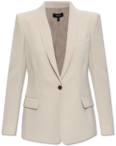 Theory Blazer With Peak Lapels, - Natural