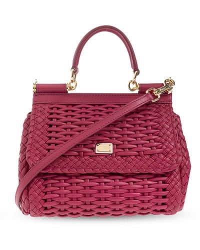 Dolce & Gabbana 'sicily Medium' Shoulder Bag, - Red