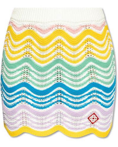 Casablancabrand Skirt With Logo, - Multicolour