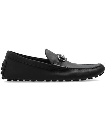 Gucci Moccasins With Logo, - Black