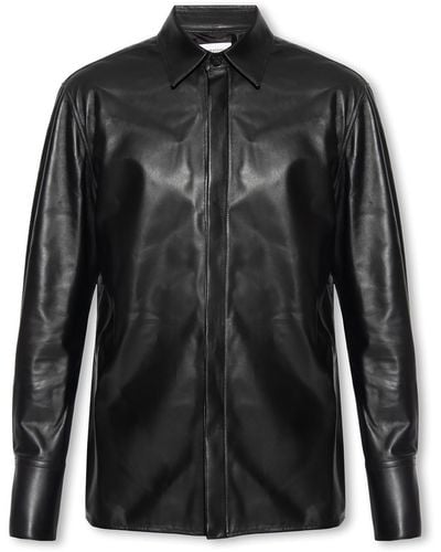 Ferragamo Leather Shirt - Black