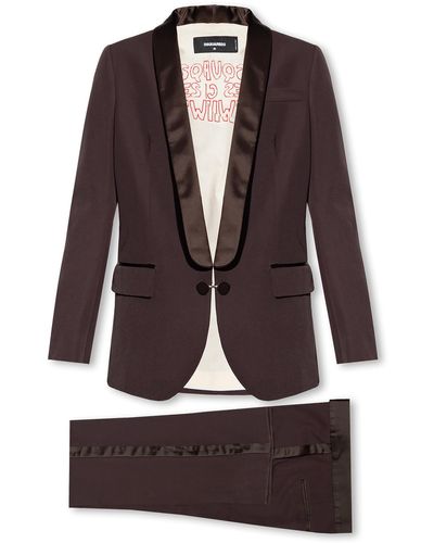 DSquared² Suit With Satin Trim - Brown