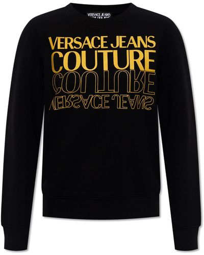 Versace Jeans Couture Sweatshirt With Logo, - Black