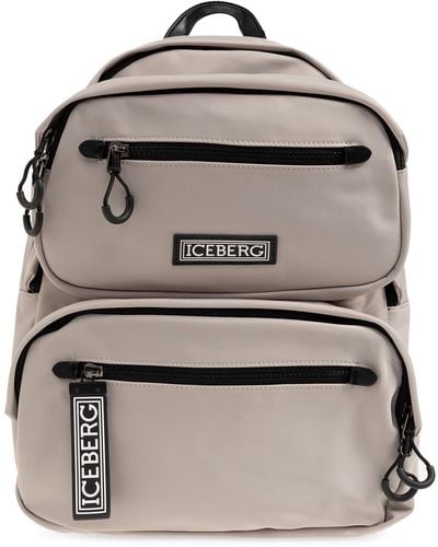 Iceberg Backpack With Logo, - Grey