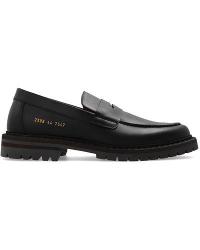 Common Projects Leather Loafers, - Black