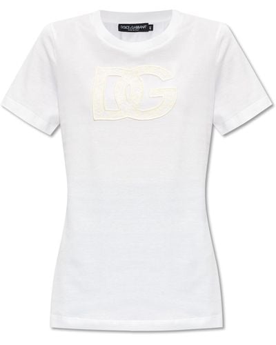 Dolce & Gabbana T-shirt With Logo, - White