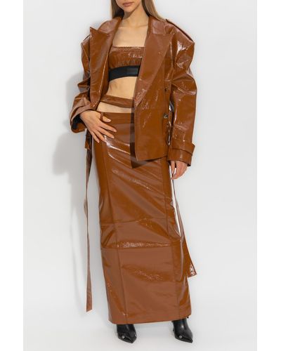 The Mannei ‘Rioni’ Leather Blazer - Brown