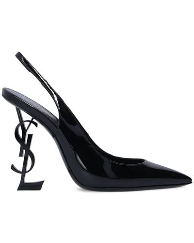 Saint Laurent ‘Opyum’ Court Shoes With Logo Heel - Black