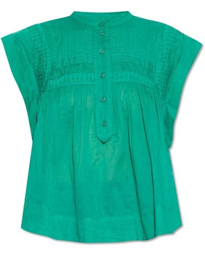 Isabel Marant 'leaza' Cotton Top, - Green