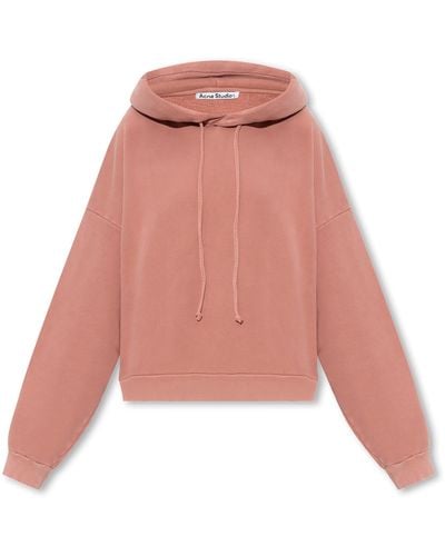 Acne Studios Hoodie With Logo Patch - Pink