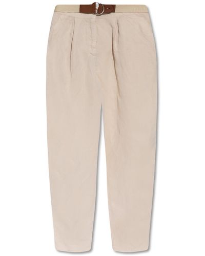 Emporio Armani Trousers With Belt - Natural