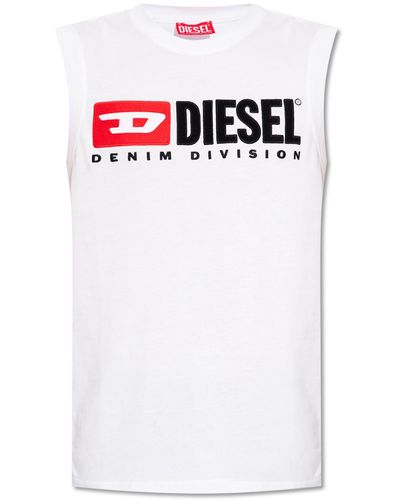 DIESEL T-isco-div Slim Tank Top - White