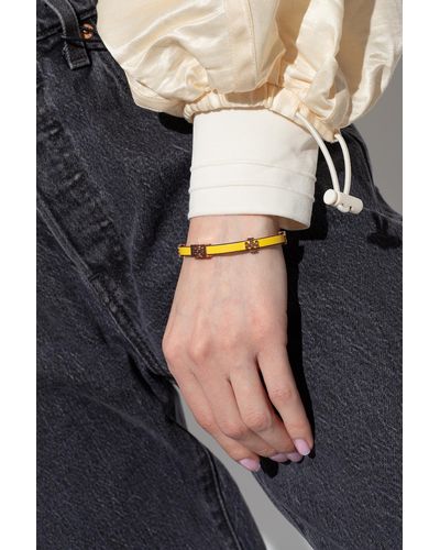 Tory Burch ‘Eleanor’ Leather Bracelet - Yellow