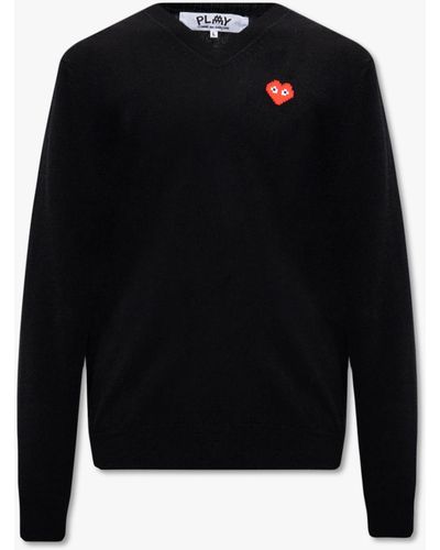 COMME DES GARÇONS PLAY Wool Sweater With Logo - Black