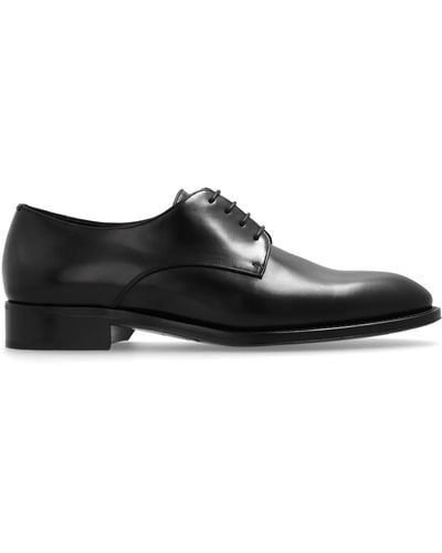 Saint Laurent 'adrien' Leather Shoes, - Black