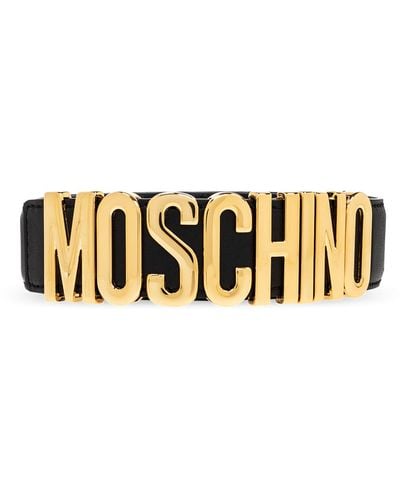 Moschino Leather Belt - Metallic