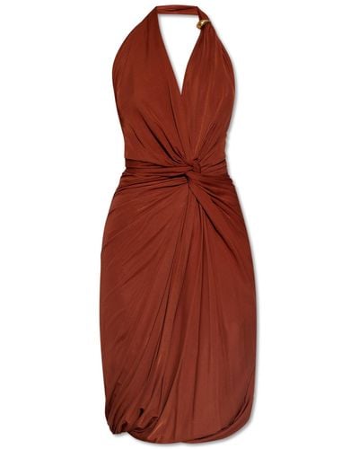Bottega Veneta Draped Dress - Red