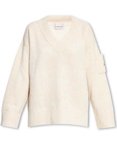 Moncler Wool Sweater - Natural