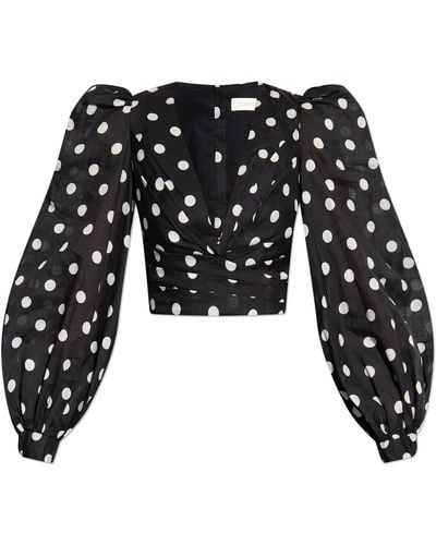 Zimmermann Top With Polka Dots - Black