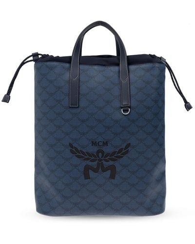 MCM Backpack With Logo - Blue