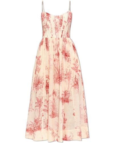 Zimmermann Dress With A Print, - Pink