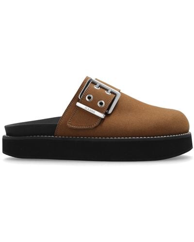 Ganni Platform Slippers, - Brown