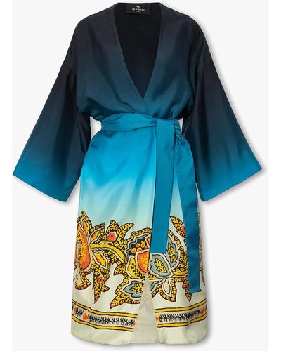 Etro Silk Kimono - Blue
