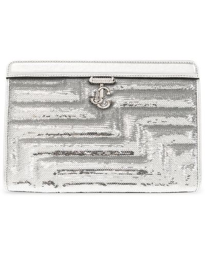 Jimmy Choo ‘Avenue’ Clutch With Sequins - Grey