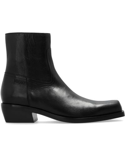 Versace Heeled Ankle Boots - Black