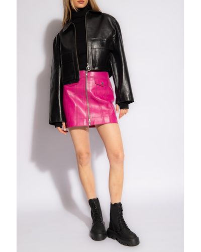 Stand Studio 'kaelyn' Leather Skirt, - Pink