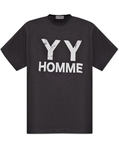 Yohji Yamamoto Printed T-shirt, - Blue