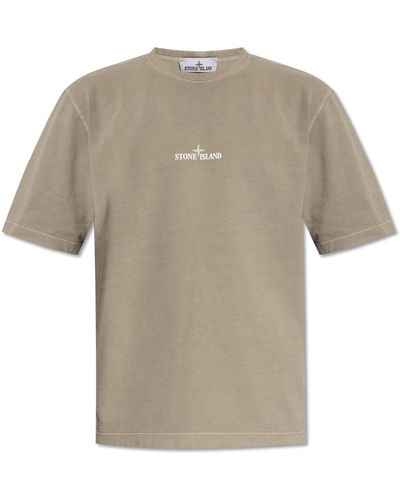 Stone Island T-shirt With Logo, - Grey