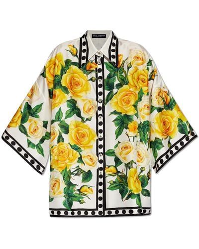 Dolce & Gabbana Shirt With Floral Motif, - Multicolour
