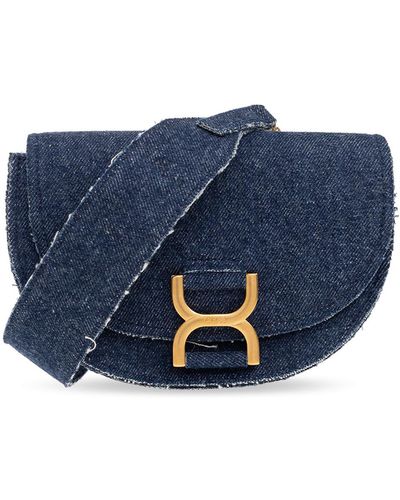 Chloé 'marcie Mini' Denim Shoulder Bag - Blue