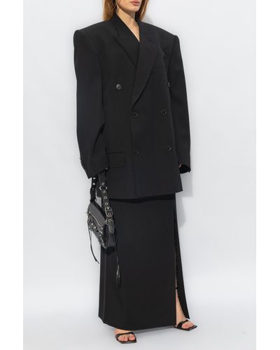Balenciaga Wool Skirt, - Black
