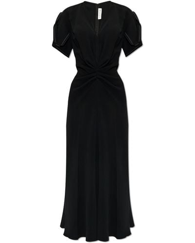 Victoria Beckham V-neck Dress, - Black