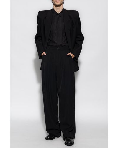 Saint Laurent Monogrammed Silk Shirt - Black