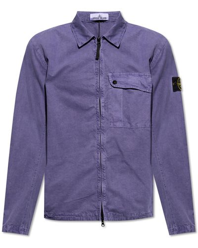 Stone Island Cotton Shirt, - Purple