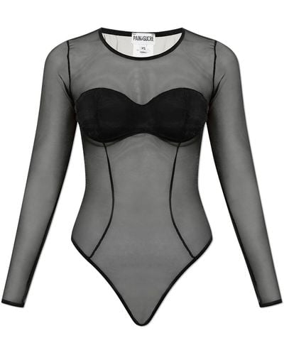 Pain De Sucre ‘Heather’ Transparent Bodysuit - Black