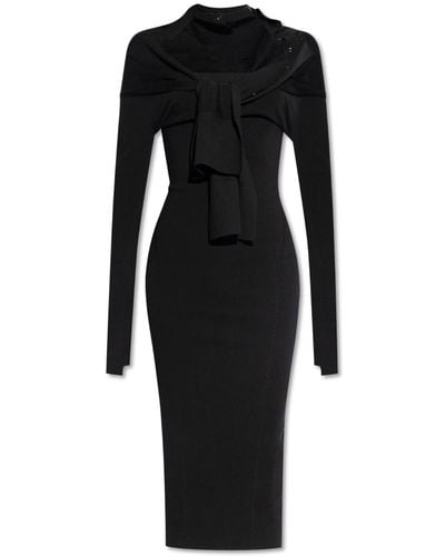 Jacquemus 'doble' Dress With Tie Fastening, - Black