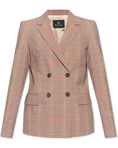 PS by Paul Smith Checked Blazer, - Natural