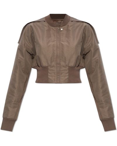 Rick Owens 'collage' Cropped Bomber Jacket, - Natural