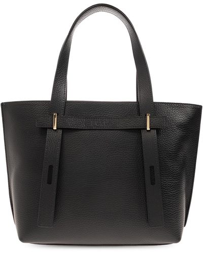 Furla 'giove Small' Shopper Bag With Logo, - Black