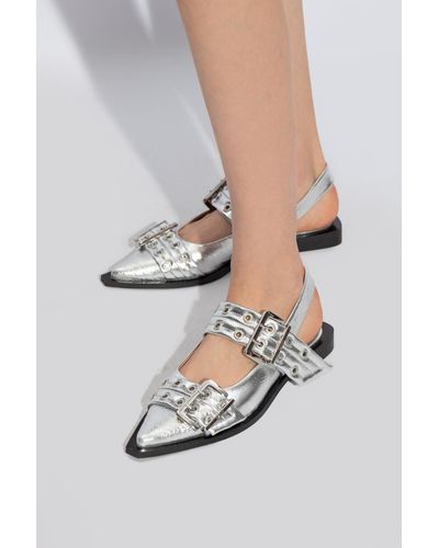 Ganni Shoes With Buckles, - White