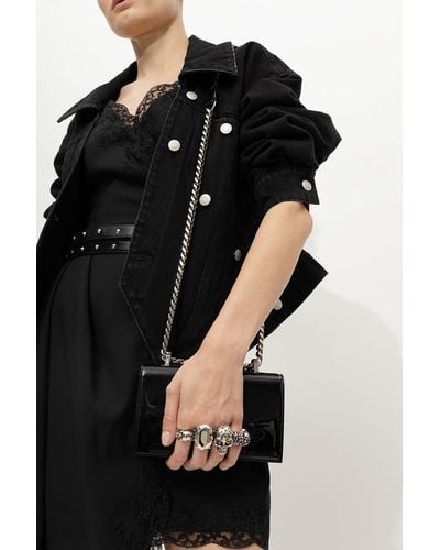 Alexander McQueen 'jewelled Satchel Mini' Shoulder Bag - Black