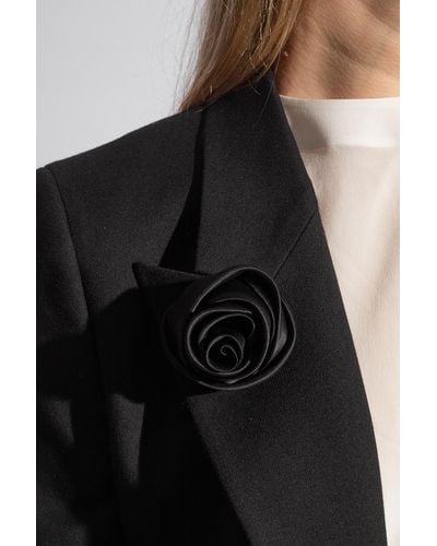 Saint Laurent Rose-shaped Brooch, - Black