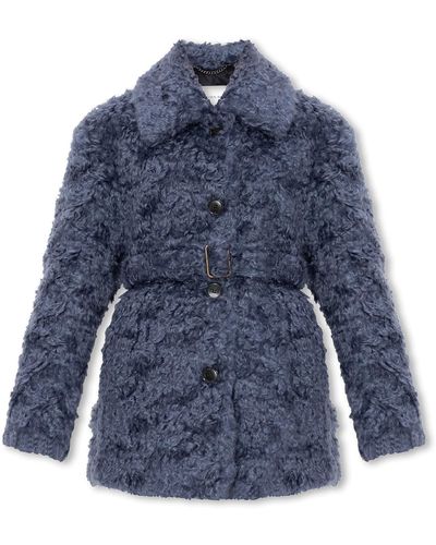 Dries Van Noten Short Fur Coat - Blue