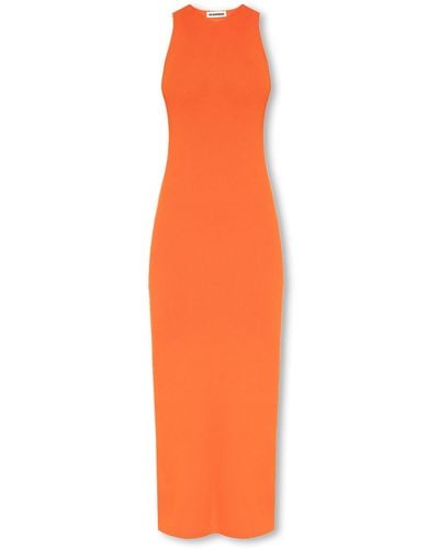 Jil Sander Sleeveless Wool Dress - Orange