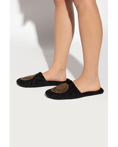 Versace Slippers With Medusa, ' - Black